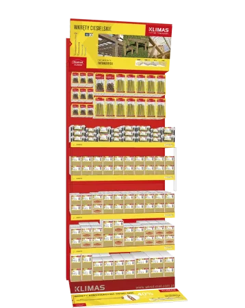 Rack with construction screws for wood